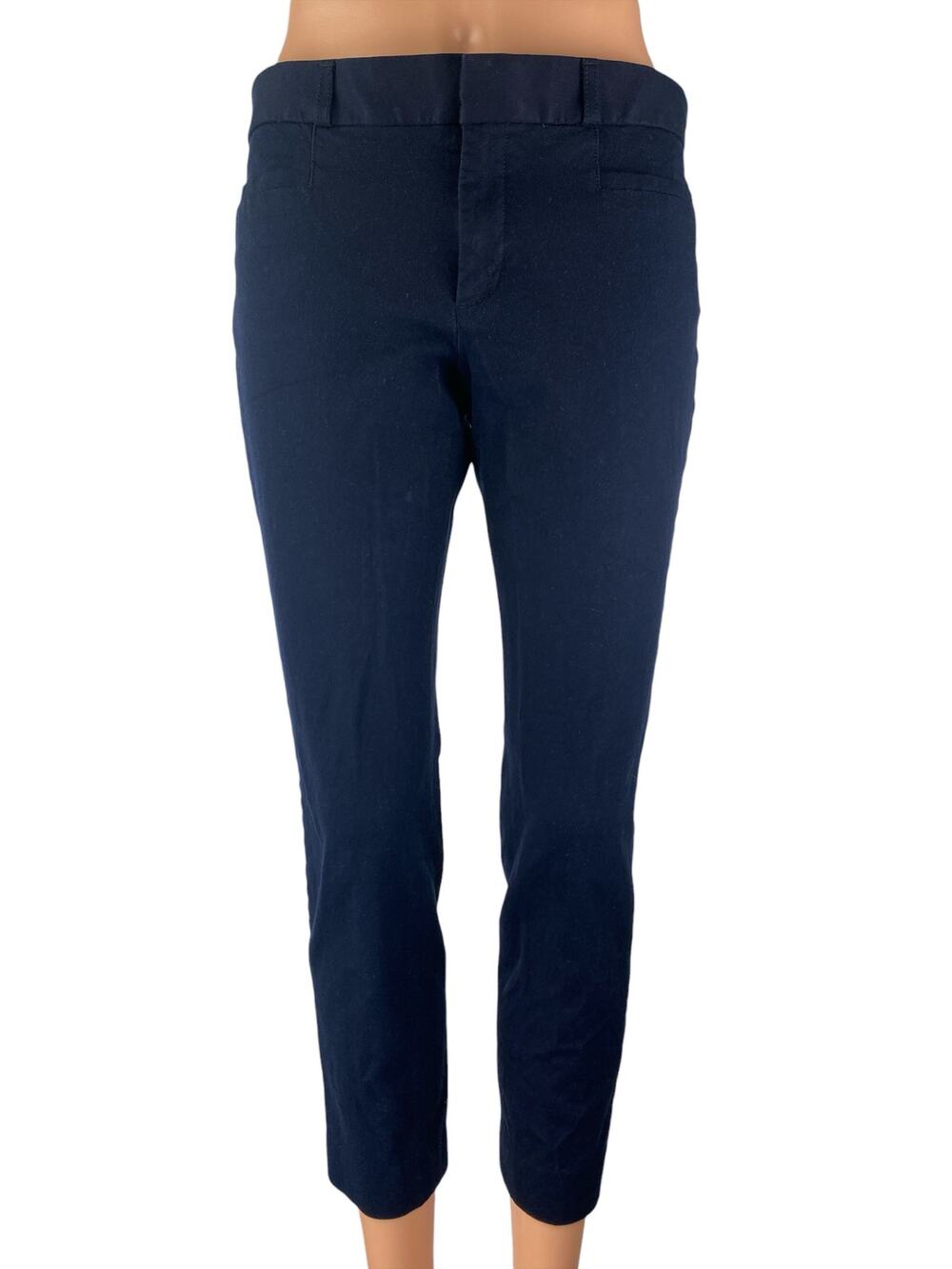 Banana Republic Women's Navy Blue Slim Mid Rise Skinny Chino Trousers Pants Sz 6